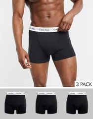 【送料無料】 カルバンクライン メンズ ボクサーパンツ アンダーウェア Calvin Klein Trunks 3 Pack in Cotton Stretch Black