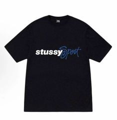【新店セール】STUSSY SPORT レターロゴTシャツ カップル用 ユニセックス スポーツテイスト 白+黒