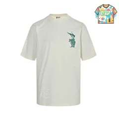 【今日WTO】Burberry 25SS ライダーホースフェリー発泡プリント T シャツ-BR91