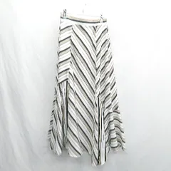 ◇ ⊂ fifth フィフス 総柄 ロング フレア スカート サイズM ホワイト ブラック キャメル レディース E  【1412260031127】