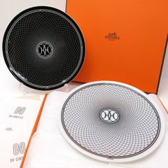 HERMES Hデコ パンプレート No1 No2 2枚まとめて 皿 箱 エルメス H Deco アッシュデコ 未使用 ◆送料込み◆質屋-i10941