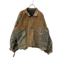レザーカスタムジャケット 2XL位 YKKジップ レザー カーキ 古着卸 アメリカ仕入 t2503-3391のサムネイル