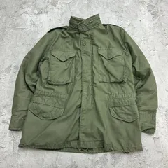 80s　M-65フィールドジャケット　3rd　アルミジップ　ミリタリージャケット　米軍　実物　古着　モスグリーン　緑色　MEDIUM REGULAR