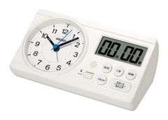 【迅速発送】セイコークロック(Seiko Clock) 目覚まし時計 置き時計 知育 百ます計算 陰山英男モデル スタディタイム 白 60×160×88mm BC418W