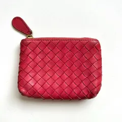 ボッテガヴェネタ　BOTTEGA VENETA 小銭入れ　コインケース　イントレチャート　レッド　レディース