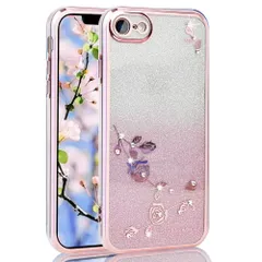 新品 JOOBOY iPhone8 ケース iPhone SE3 ケース iPhone SE2 ケース iPhone7 ケース クリア 透明 メッキ加工 花柄 ソフトケース TPU 薄型 おしゃれ かわいい 衝撃吸収 ブランド アイフォンケース 携帯カバー (