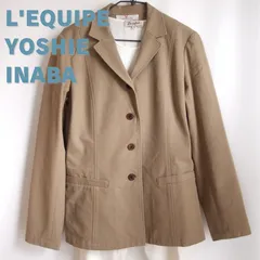 L'EQUIPE YOSHIE INABA レキップ ヨシエイナバ ストレッチ コットン テーラードジャケット ブレザー 9 /ベージュ/日本製 【Fashion】レディス