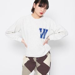 Westプリントラグランスウェット