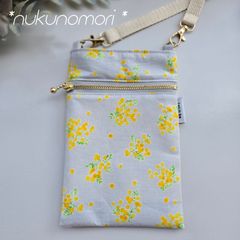 ミモザ柄 ナースポーチ オーガナイザー 移動ポケット 仕分けポーチ