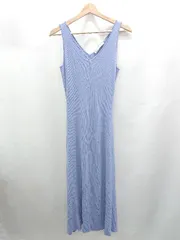 ◇ ⊂ ZARA ザラ リブニット - ロング キャミソールワンピース サイズM ブルー系 レディース E  【1506230026562】