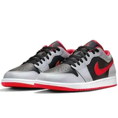 [ナイキ] エア ジョーダン 1 LOW [AIR JORDAN 1 LOW] ブラック/セメントグレー/ホワイト/ファイヤーレッド 553558-060 27.5cm 