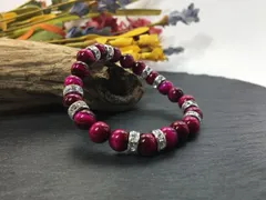 パワーストーン ブレスレット ピンクタイガーアイ  （シルバー）レディース 女性  数珠ブレス 開運 プレゼント ギフト  [4]