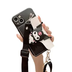 【数量限定】クロミ スマホケース iPhone 14 Pro Max 用 ケース 財布型 ショルダーストラップ 首かけストラップ 可愛い TPU保護カバー 首かけ 締縄 背面 カード収納アイフォン 14 Pro Max 用 ケース 斜め掛け 背部 携帯ストラッ