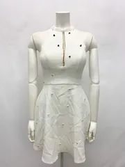 1531 ROBE de　FLEURS ローブドフルール　キャバクラ　ドレス　ホルターネック　フレア　ハートスタッズ　フロントジップ　ゴールド　キャバドレス　S