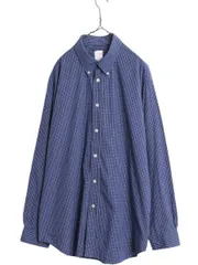 【お得なクーポン配布中!】 ブルックスブラザーズ グラフ チェック 長袖 ボタンダウン シャツ メンズ XL / BROOKS BROTHERS 346 長袖シャツ コットン 大きいサイズ BD