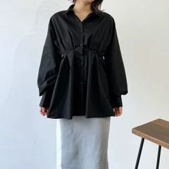 ブロードウエストタックシャツ   Frame　ブラック　黒