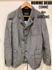 COMME des GARCONS HOMME DEUX コムデギャルソンオムドゥ　ジャケット　シワ加工　リネン　グレー　DO-J056 日本製　XS