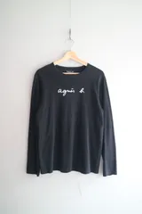 agnes b. homme Logo L/S T-SHIRT アニエスべー オム ロゴ 長袖 Tシャツ ブラック 2