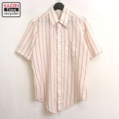 70s vintage ARROW ストライプ柄 半袖シャツ メンズ Lサイズ相当