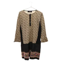 tricot COMME des GARCONS (トリコ コム デ ギャルソン) 花柄刺繍ワンピース 長袖ひざ丈ワンピース レディース TA-O031ブラック/マルチのサムネイル
