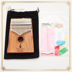 【楽器 カリンバ】ブラウン onetone OTKL-02/MH 指ピアノ 一式 セット 茶色 17キー ケース付き 木製 花柄 音 民族楽器 綺麗 音色 癒し 初心者 おすすめ 木製楽器 楽器演奏 カリンバケース