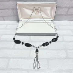 ネックレス　silver　シルバー　ブラック　黒　ラウンド　丸　アンティーク　ヴィンテージ　EL-0914