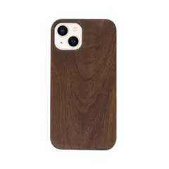 [Pretimo] iPhone 14 ケース 天然木 木製 ウッド 胡桃 ワイヤレス充電対応 iPhone 13 対応 1