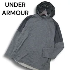 UNDER ARMOUR アンダーアーマー COLDGEAR★ 切替 プルオーバー パーカー Sz.XL メンズ グレー 大きいサイズ トレーニング