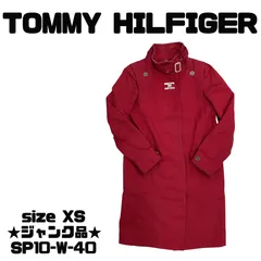 【訳あり】TOMMY HILFIGER トレンチコート XS レッド SP10-W-40 送料無料 古着