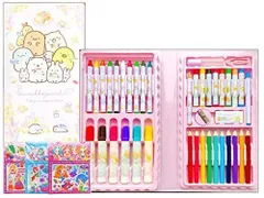 [人気商品]4 すみっコぐらし ブック型 文房具セット 42種類 お絵かきセット おえかきセット ステーショナリー + シール１枚 女の子 お絵描きセット おえかきバッグ 色鉛筆 クレヨン 文具セット お絵描きセット (すみっこぐらし すみっこ しろくま ぺん