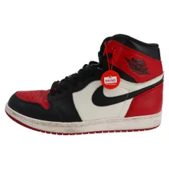 NIKE (ナイキ) AIR JORDAN 1 RETRO HIGH OG BRED TOE 555088-610 エアジョーダン1 ブレッドトゥ ハイカットスニーカー US10.5/28.5cm ブラック/レッド