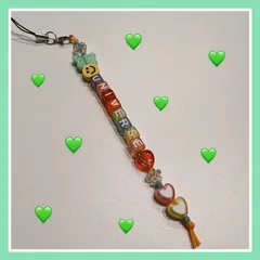 韓国ビーズストラップ　ビーズキーホルダー