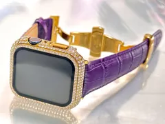 MG★Apple Watch レザーバンド　本革ベルト　保護カバー　キラキラ