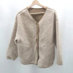 ◇ ⊇ studio CLIP リバーシブル 長袖 フリース ボアブルゾン サイズM ブラウン モカ レディース E  【1506190008363】