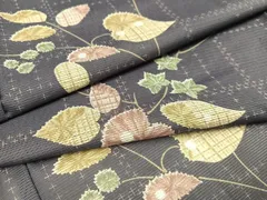 平和屋着物＊夏物　小紋　絽　草花文　洗える着物　AAAU7544ph