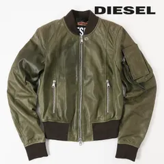 新品・未使用 ディーゼル DIESEL [XSサイズ] レザーボンバージャケット レディース 羊革 本革 シープスキン ジップアップ L-ELIA