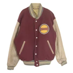MEN'S BIGI メンズビギ JM-1A63 80s 袖切替 ウール スタジャン バーシティジャケット エンジ系 L【中古】のサムネイル