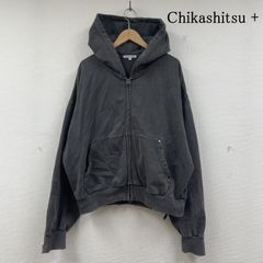 USED 古着 パーカー 長袖 Chikashitsu + チカシツプラス ジップアップ 長袖 パーカー スウェットクラッシュ ダメージ加工 143130
