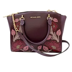 MICHAEL KORS マイケルコース 2WAYバッグ 35F8GE0S3T パープル系 花柄 レザー ハンドバッグ ショルダーバッグ レディース