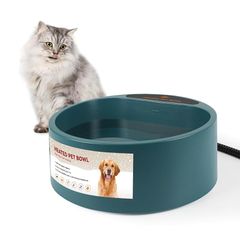PETLESO加熱可能ペット用ボウル、猫用加熱ボウル、冬小動物茶碗、猫、ウサギ、鳥、犬給水器 猫用保温ウォーターボウル 室内用 屋外用 25cmx12cmサイズ 2L