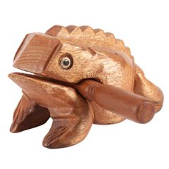 【Popular Item】Percussion Instrument, Guiro, Sound-Making, Lucky Charm, Wooden Frog, Thai Style, Frog (S) Kingsie
