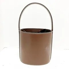 STAUD Kennyダークブラウン ハンドバッグ 保存袋付き