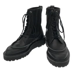 Y's ワイズ 24SS COTTON DUCK LEATHER COMBINATION MILITARY BOOTS コットンダックレザーコンビミリタリーブーツ YS-E03-890 ブラック 4のサムネイル