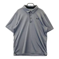 サイズ：3XL UNDER ARMOUR アンダーアーマー  半袖ポロシャツ ボーダー柄 グレー系 [240101364869]# ゴルフウェア メンズ ストスト