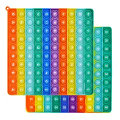 【人気商品】プッシュポップバブル ボードゲーム ストレス解消グッズ 学習玩具 知育おもちゃ 減圧おもちゃ 1個セット)プッシュポップ 洗える可能 両面印刷 子供大人兼用 カタカナ ひらがな 誕生日 (数字1-100 プレゼント スクイーズ玩具