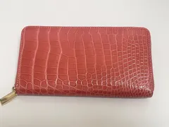 本革 ◆ クロコダイル ◆ シャイニング加工   長財布 ラウンドファスナー ピンク