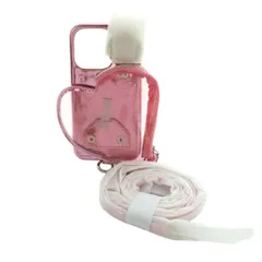 エジュー ajew iPhone14Pro用 PVC heart planet pocket case ケース スマホケース スマホショルダー ピンク /MI ■OS