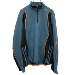 adidas 長袖 ハーフジップ ジャージ Tシャツ S ブルーグレー アディダス スポーツウェア ロンT 古着卸 アメリカ仕入 a701-5714