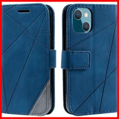 カード収納 スタンド機能 サイドマグネット 財布型 TPUケース 軽量 ストラップホール 手帳型 収納力 QI充電対応 横置き機能 ケース アイフォン レザーケース ソフトシリコン iPhone 全面保護 (iPhone14 ブルー)