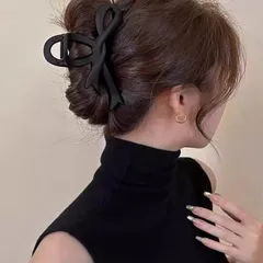 ヘアクリップ バンスクリップ 大きめ リボン型　髪留め まとめ髪 韓国人気ファッション